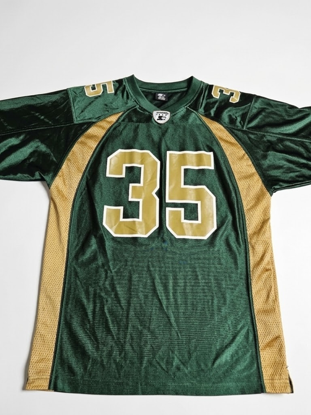 Vintage USF Bulls Football Jersey Starter Medium Green Gold Y2K Gorpcore Game Da